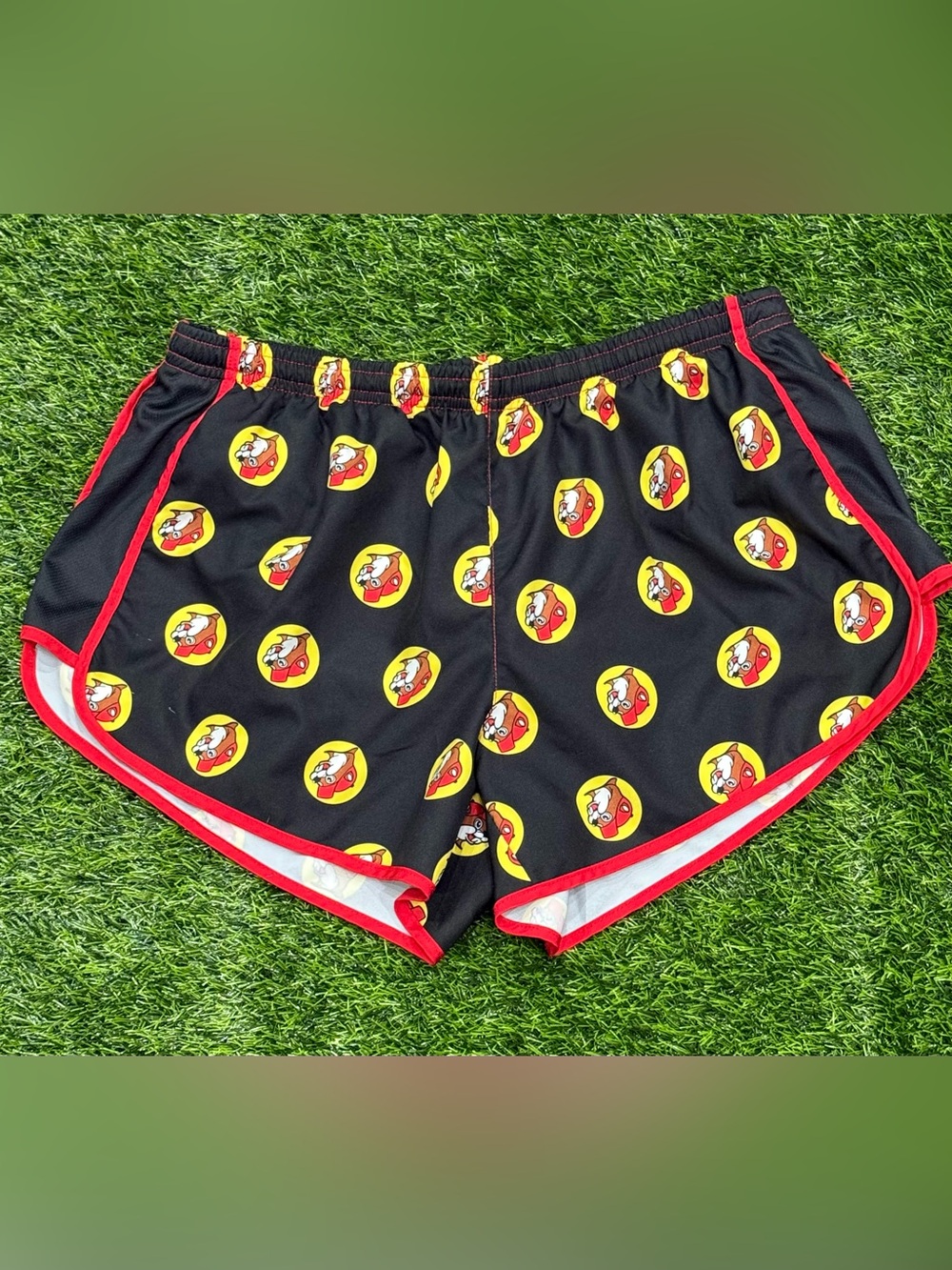 Buc-ee's Womens 2XL Black Athletic Shorts Logo Print Drawstring Elastic Waist